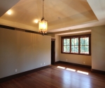 View of the master bedroom with vaulted ceiling
