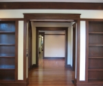 Interior view of the living room and custom millwork