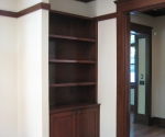 View of custom millwork in the office