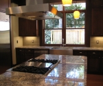 View of the kitchen island